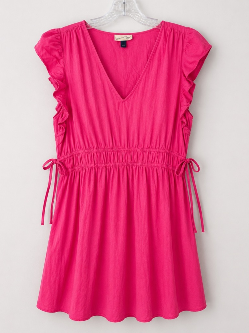 Universal Thread Pink Cotton Flutter Sleeve Sundress Dress Smocked Waist Large